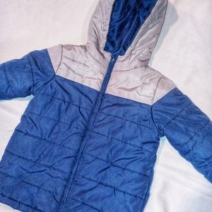 Blue and grey puffer jacket!